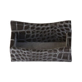 Protacini Castlerock Gray Italian Crocodile Leather Business Card Holder